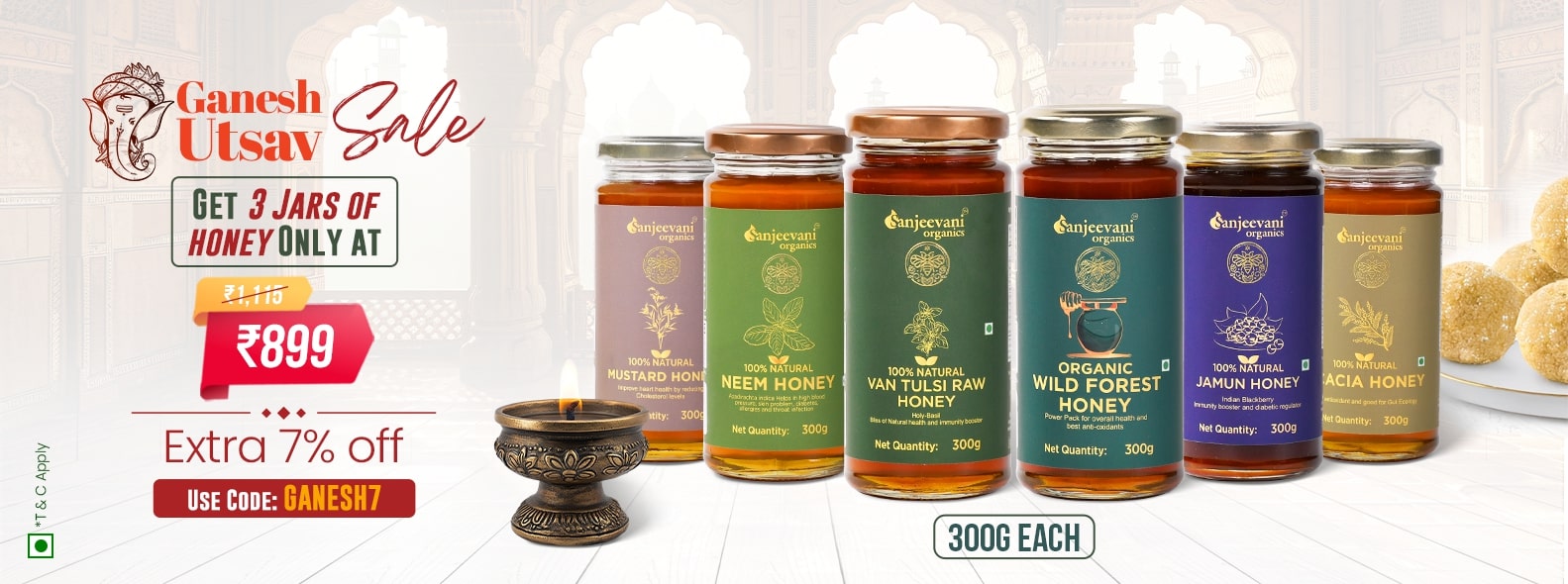 Barsana Magic and Ganesh Utsav Sale Get 3 Jars of Honey only at 899