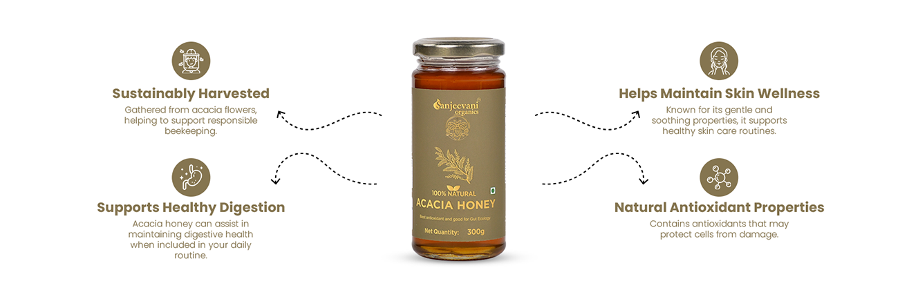 Barsana Magic and Natural Acacia Honey and Sustainably Harvested and Maintain Skin Wellness | Natural Antioxidant Propertise