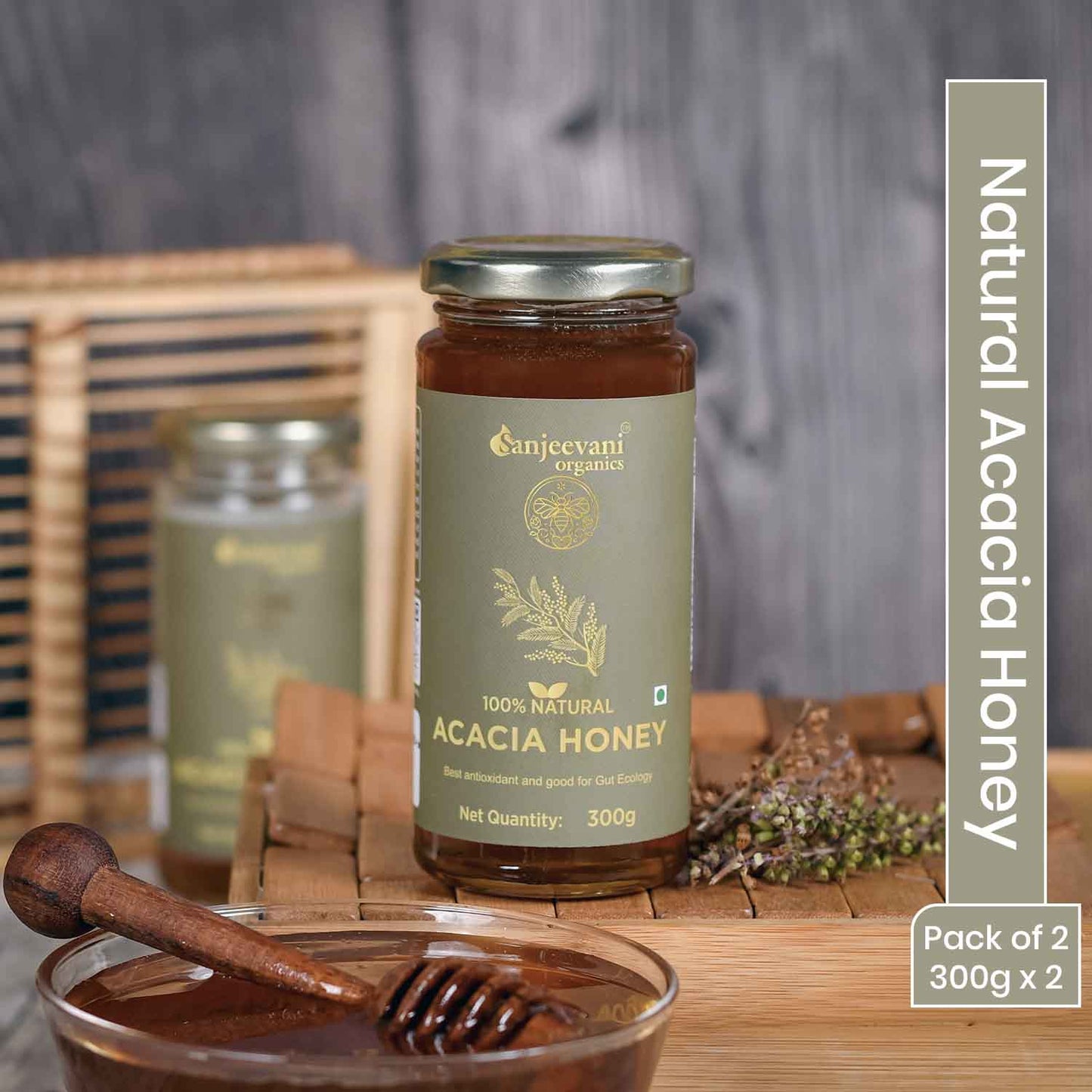 Barsana Magic Natural Acacia Honey Pack of 2- 300g each