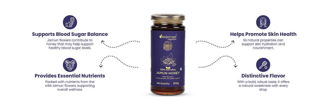 Barsana Magic and Natural Jamun Honey and Blood Sugar Balance, Promote Skin Health and Distinctive Flavor and Provides Essential Nutrients