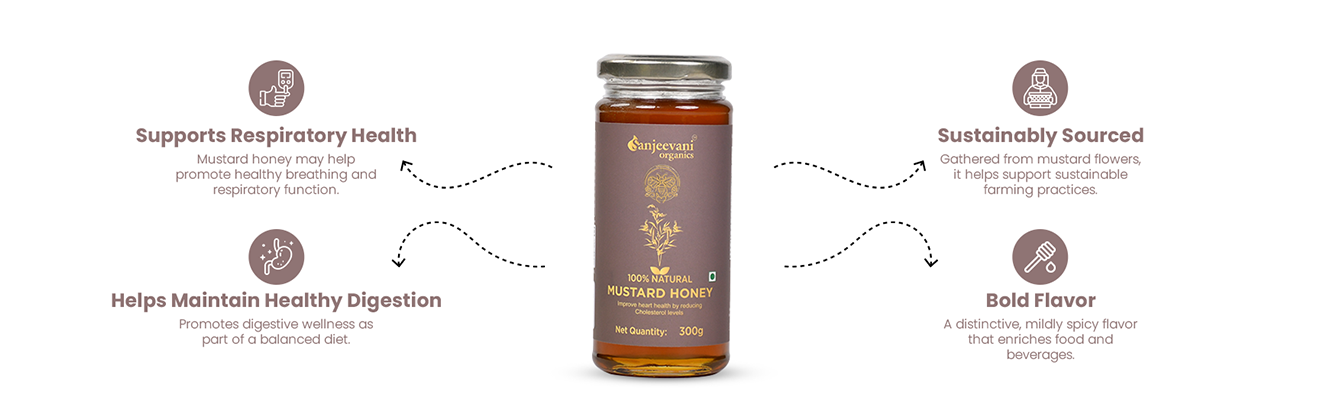 Barsana Magic natural mustard honey supports respiratory health sustainably sourced with bold flavor.