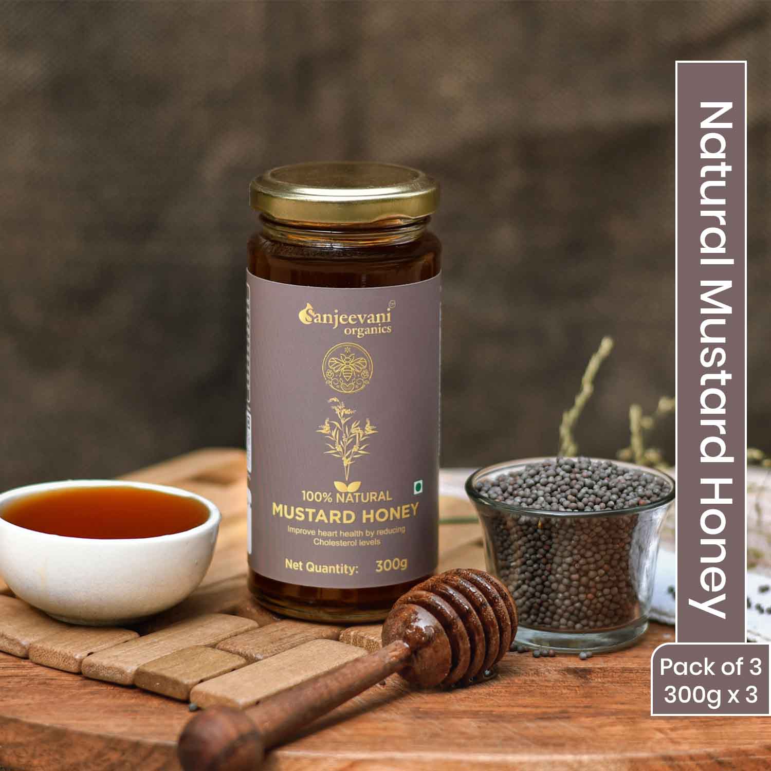 Barsana Magic  Natural Mustard Honey Pack of 3- 300g each