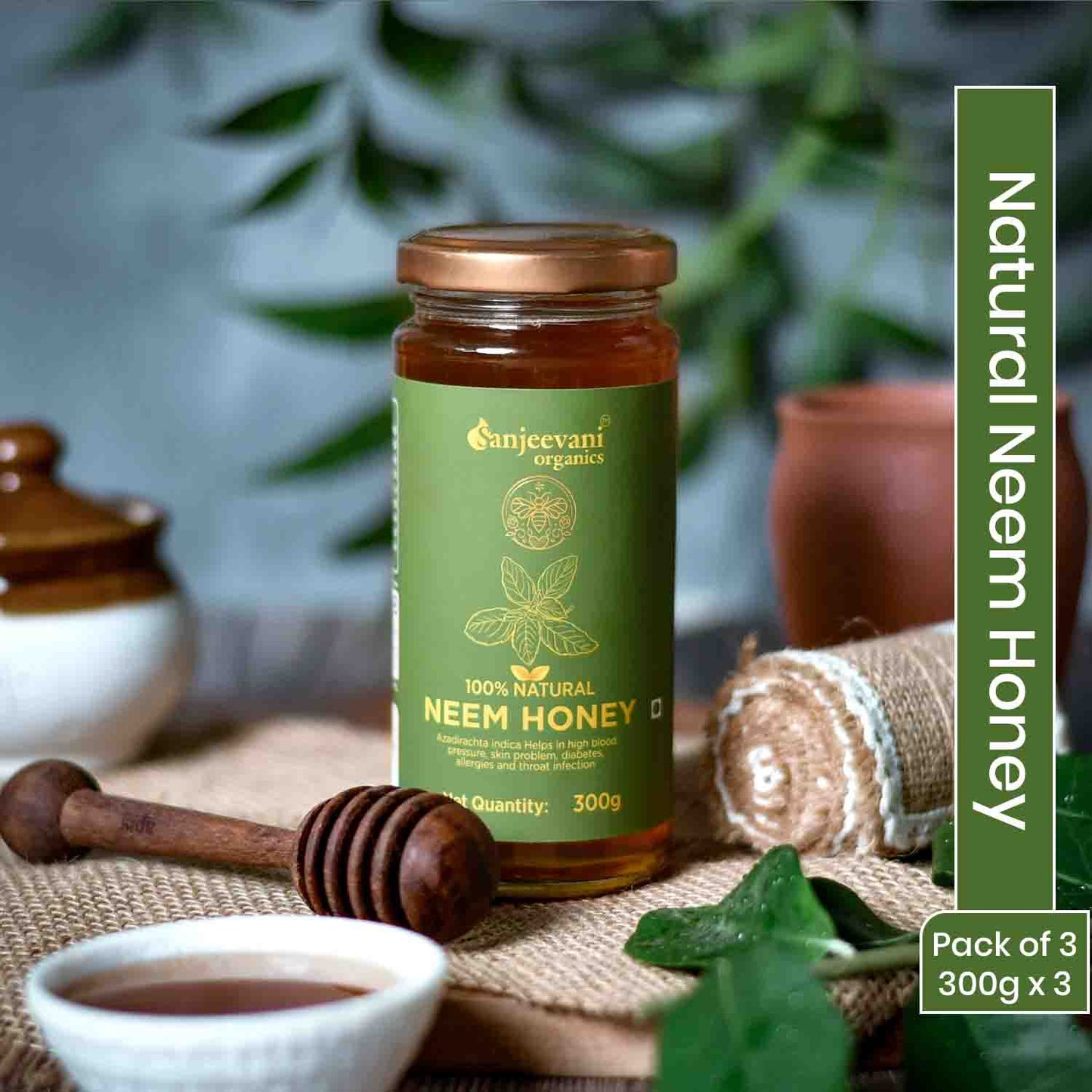 Barsana Magic Natural Neem Honey Pack of 3- 300g each