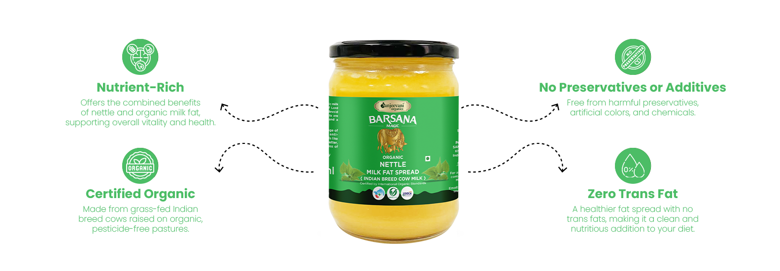 Barsana Magic Organic Milk Fat Spread, No Preservatives or Additives and Zero Trans Fat