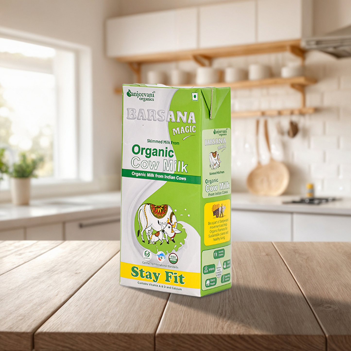 Organic Cow Milk Stay Fit Milk 1L (6pc. in One Carton Box)