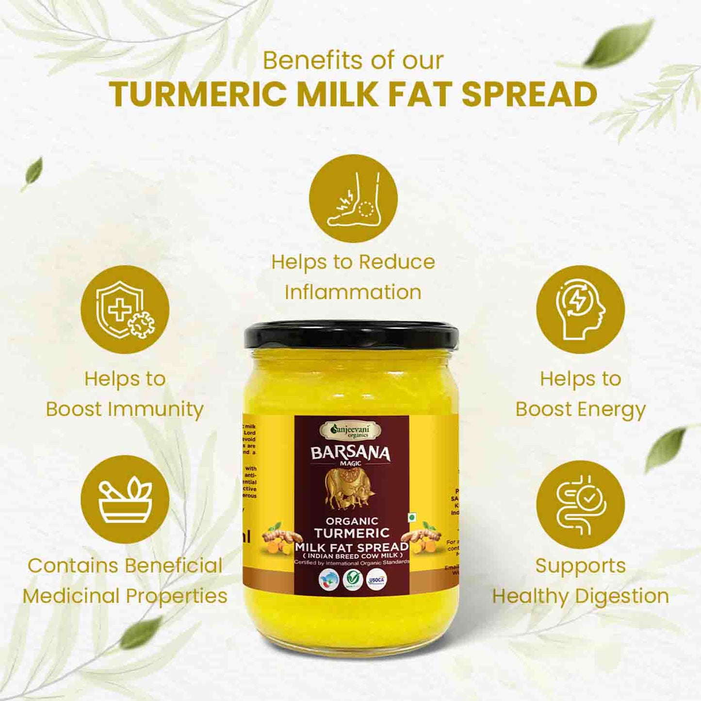 Barsana Magic Jar of Barsana Organic Turmeric Milk Fat Spread with health benefits