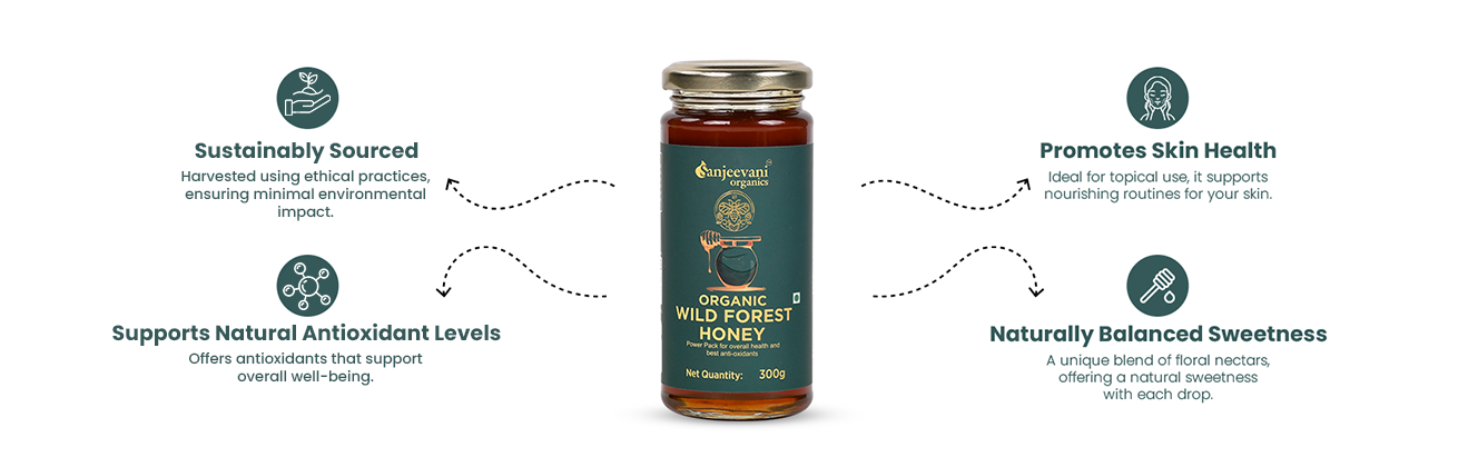 Barsana Magic Organic Wild Forest Honey with benefits: antioxidant support, skin health, balanced sweetness