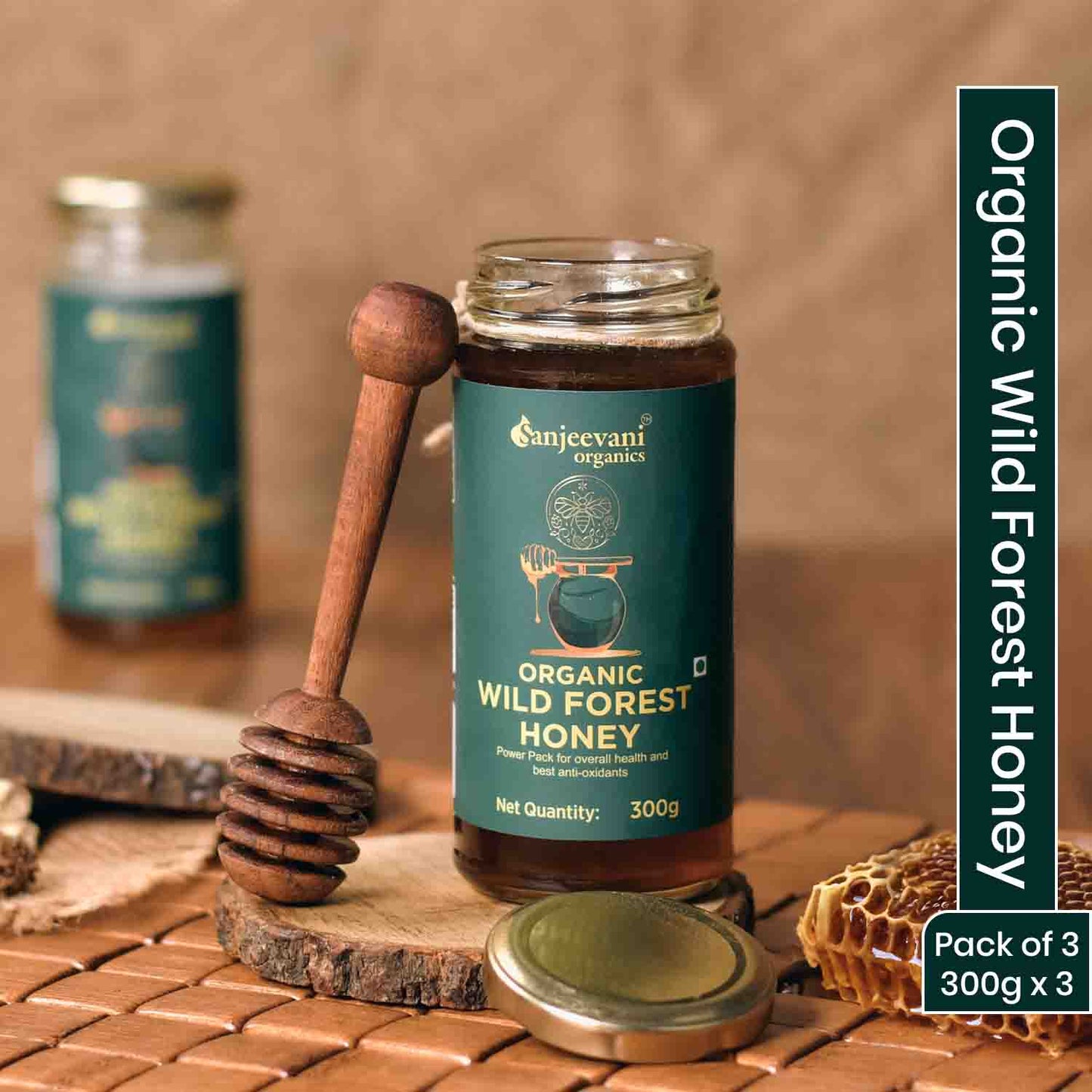 Barsana Magic Organic Wild Forest Honey Pack of 3- 300g each