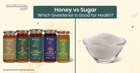 Barsana Magic Natural Neem Honey, Natural Van Tulsi Honey, Organic Wild Forest Honey, Natural Acacia Honey, Natural Jamun Honey, and Natural Mustard Honey