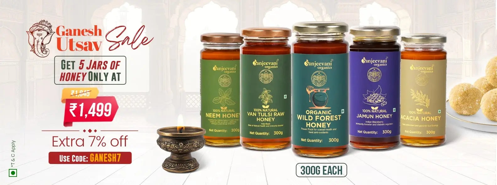 Barsana Magic and Ganesh Utsav Sale Get 5 Jars of Honey only at 1499