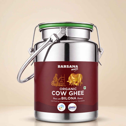 Organic Bilona Cow Ghee Dolchi 2.5L | Stainless Steel Family Saver Pack