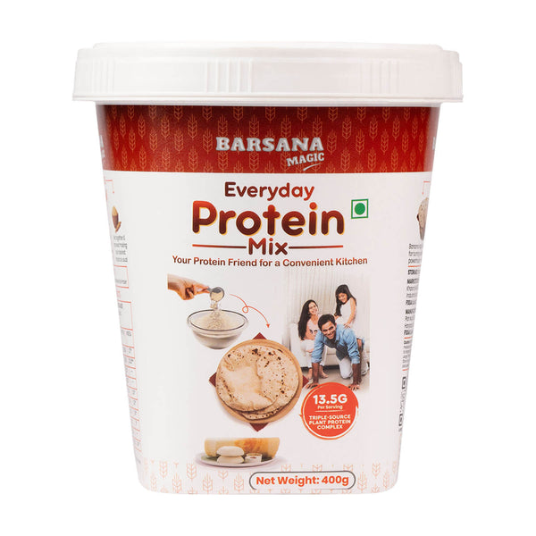 Barsana Magic and  Everyday Protein Mix container on a white background