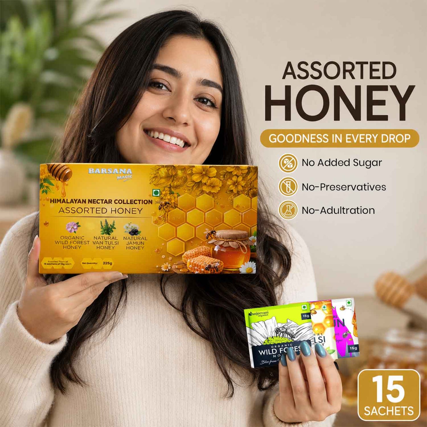 Himalayan Nectar Honey Assorted Pack (15x15g)