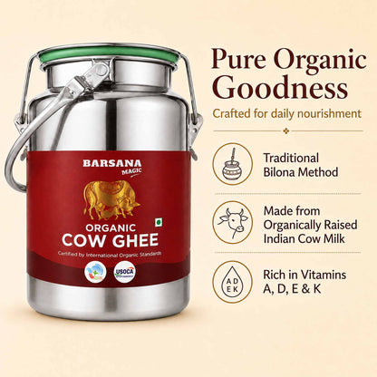 Organic Cow Ghee Dolchi 2.5L | Family Saver Pack