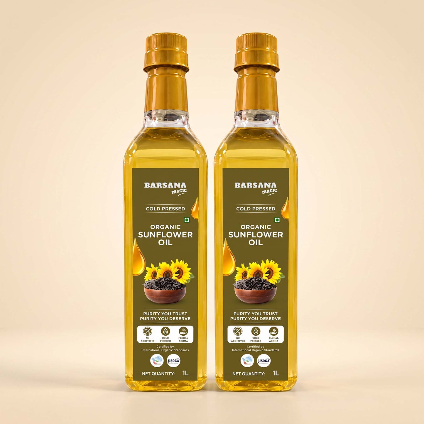 Cold Pressed Sunflower Oil 1L | Certified Organic