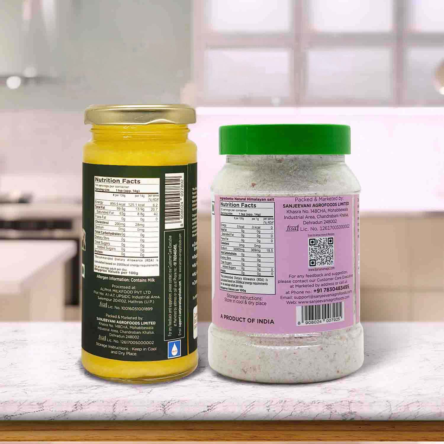 Barsana Magic and organic a2 badri cow back image and himalayan pink salt back image