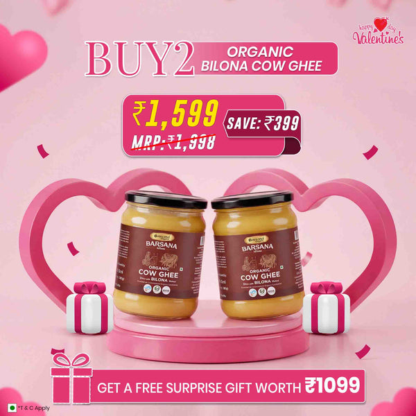 Organic Bilona Cow Ghee 500mlx2 | Free Surprise Gift