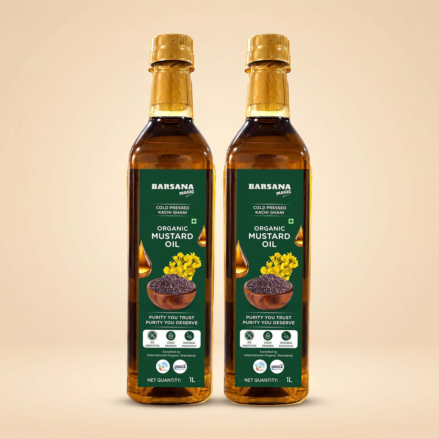 Cold Pressed Kachi Ghani Organic Mustard Oil 1L