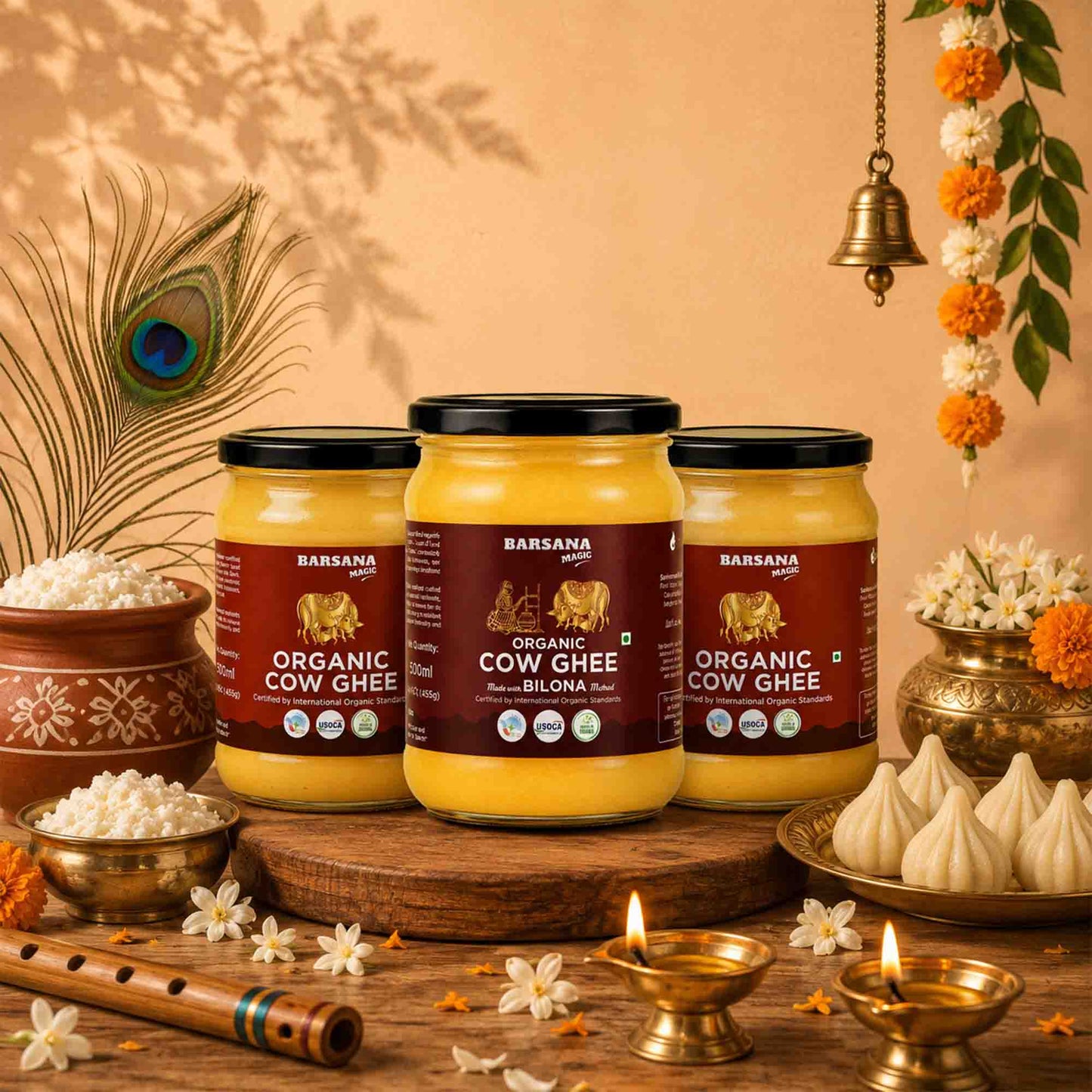 Organic Cow Ghee 2pcs. | Organic Bilona Cow Ghee 1pc.