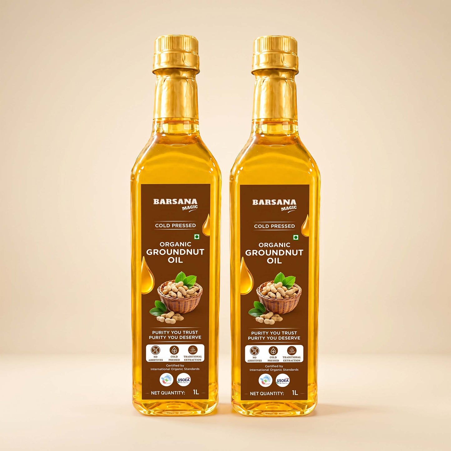 Cold Pressed Organic Groundnut Oil 1L