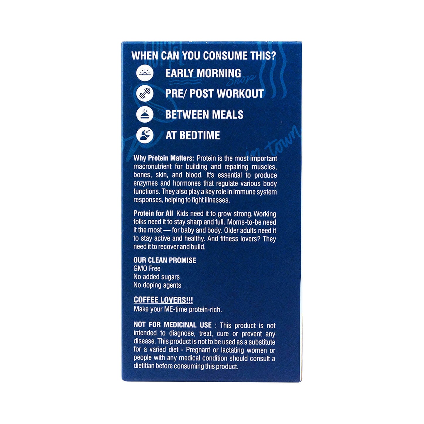 Barsana Magic and Blue protein packaging with text on a white background