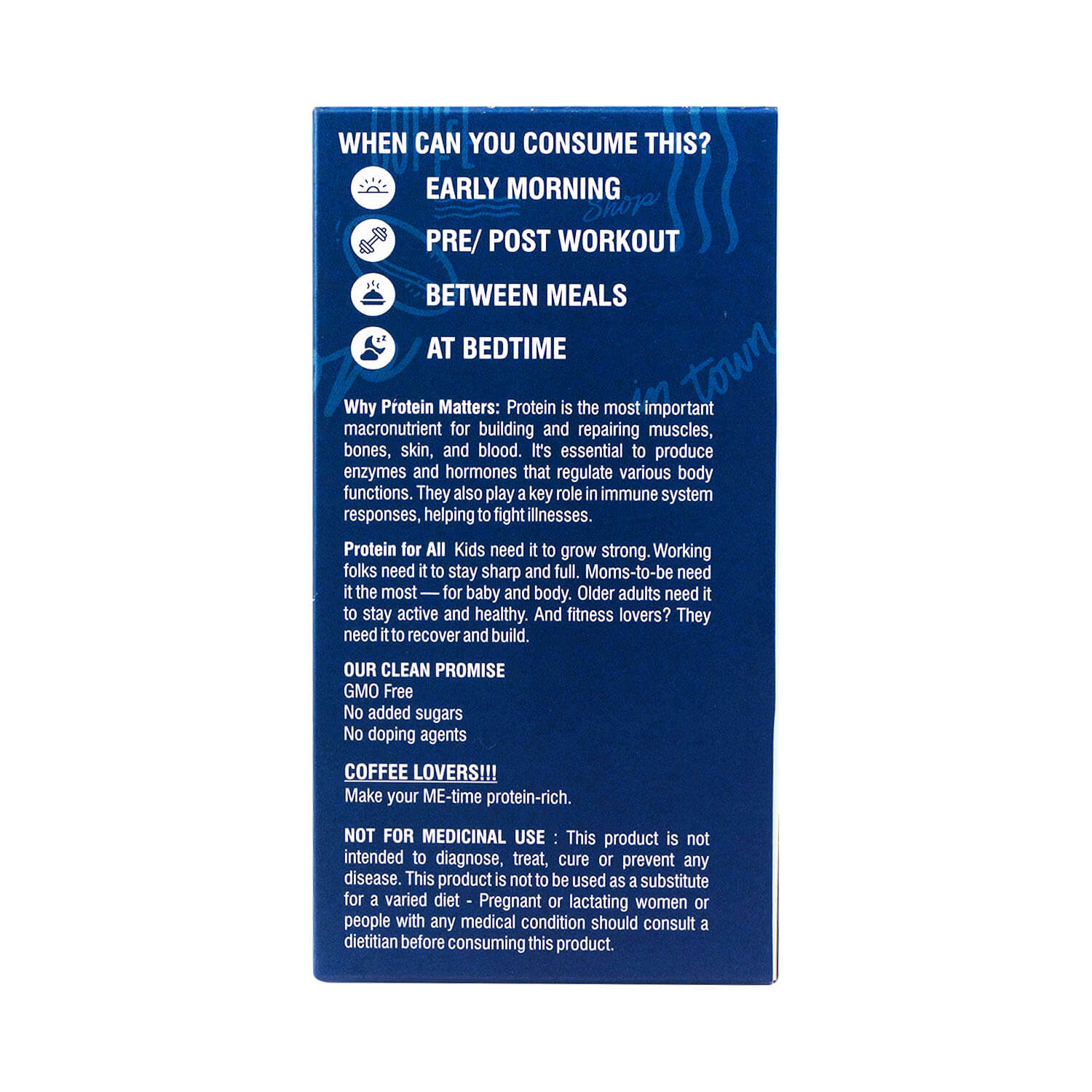 Barsana Magic and Blue protein packaging with text on a white background