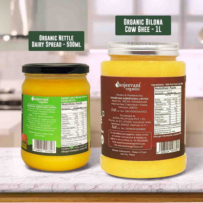 Barsana Magic and Two jars of Sanjeevani Organics products on a kitchen counter.