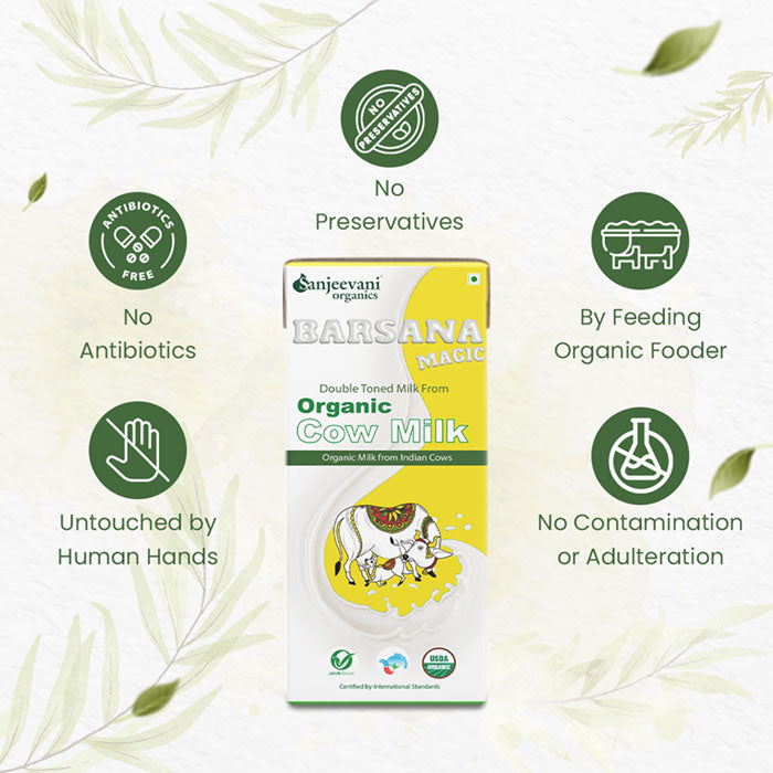 Organic Cow Milk Double Toned - 1L (6pc. in One Carton Box)