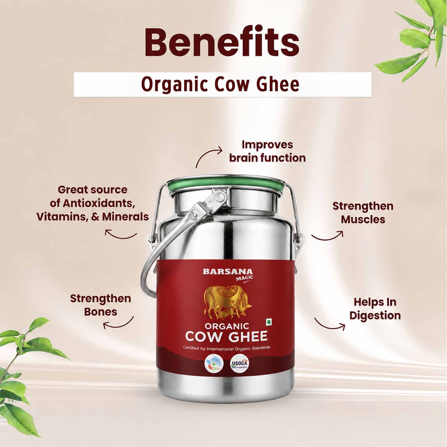 Organic Cow Ghee Dolchi 2.5L | Family Saver Pack