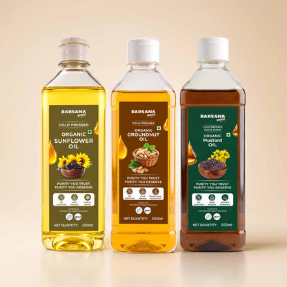 Organic – Groundnut, Mustard & Sunflower Oil Combo