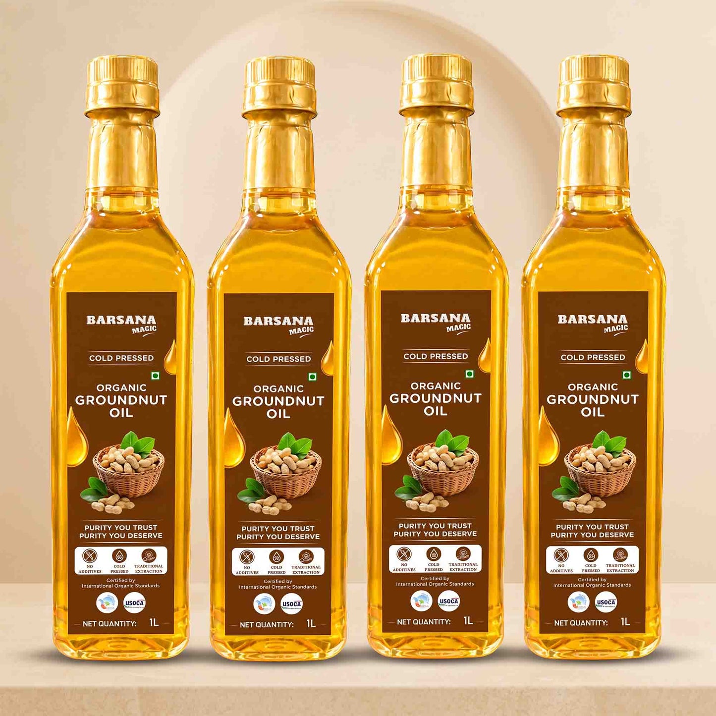 Cold Pressed Organic Groundnut Oil 1L
