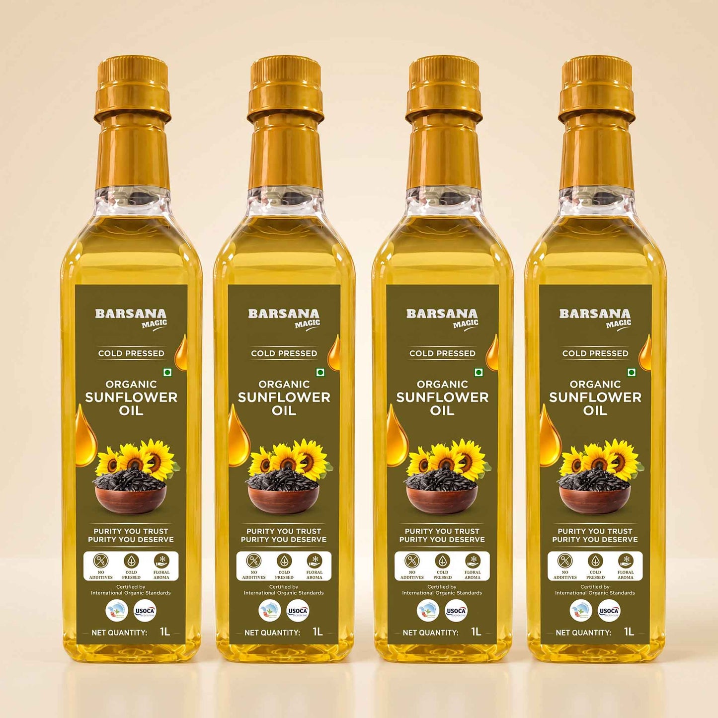 Cold Pressed Sunflower Oil 1L | Certified Organic
