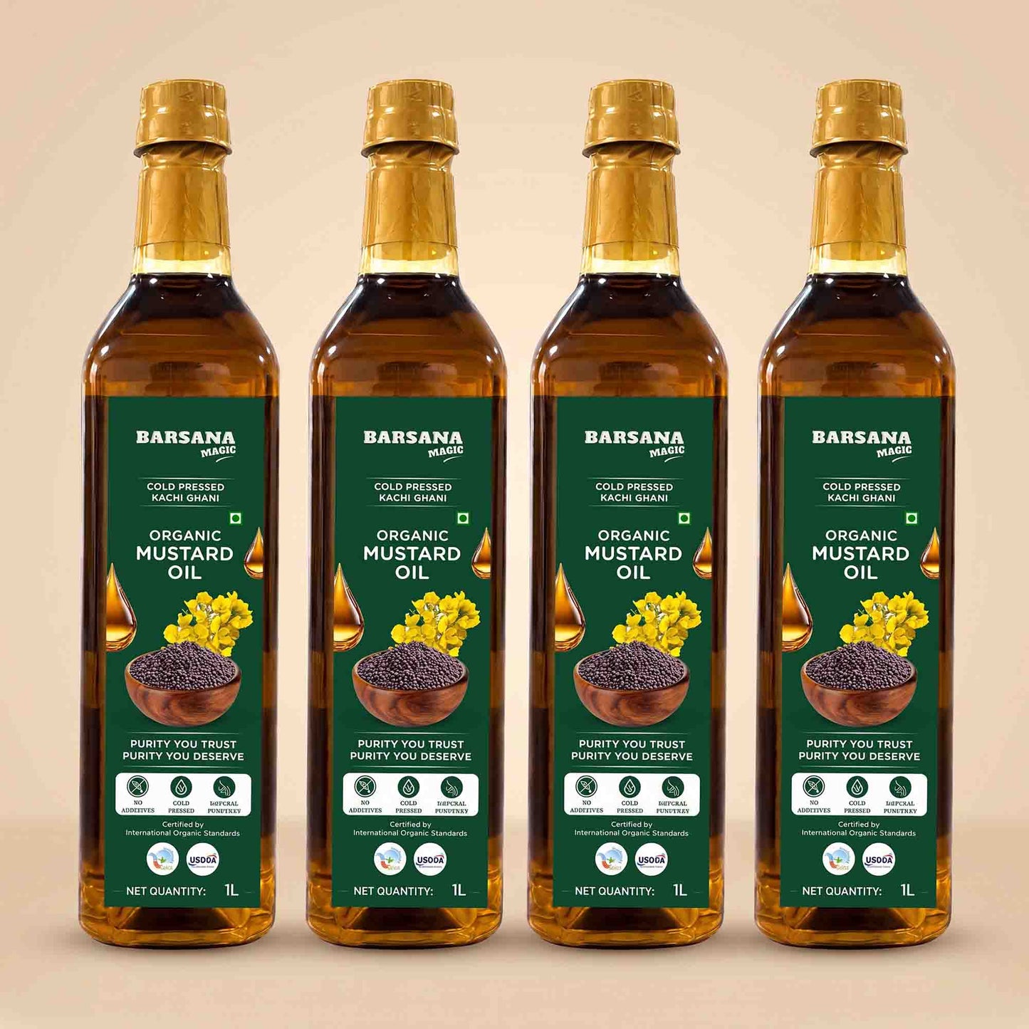Cold Pressed Kachi Ghani Organic Mustard Oil 1L