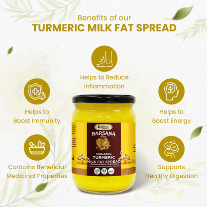Organic Turmeric & Garlic Milk Fat and Organic Turmeric Milk Fat Spread (Pack of 2)