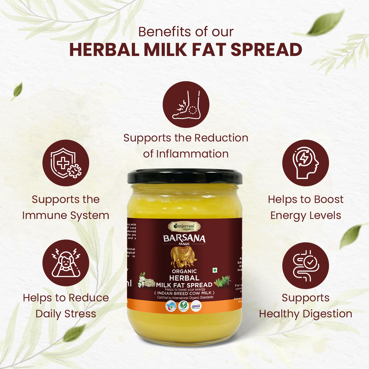 Trio of Organic Milk Fat Spreads in Nettle, Herbal, and Turmeric variants, packaged together, showcasing vibrant, creamy textures.