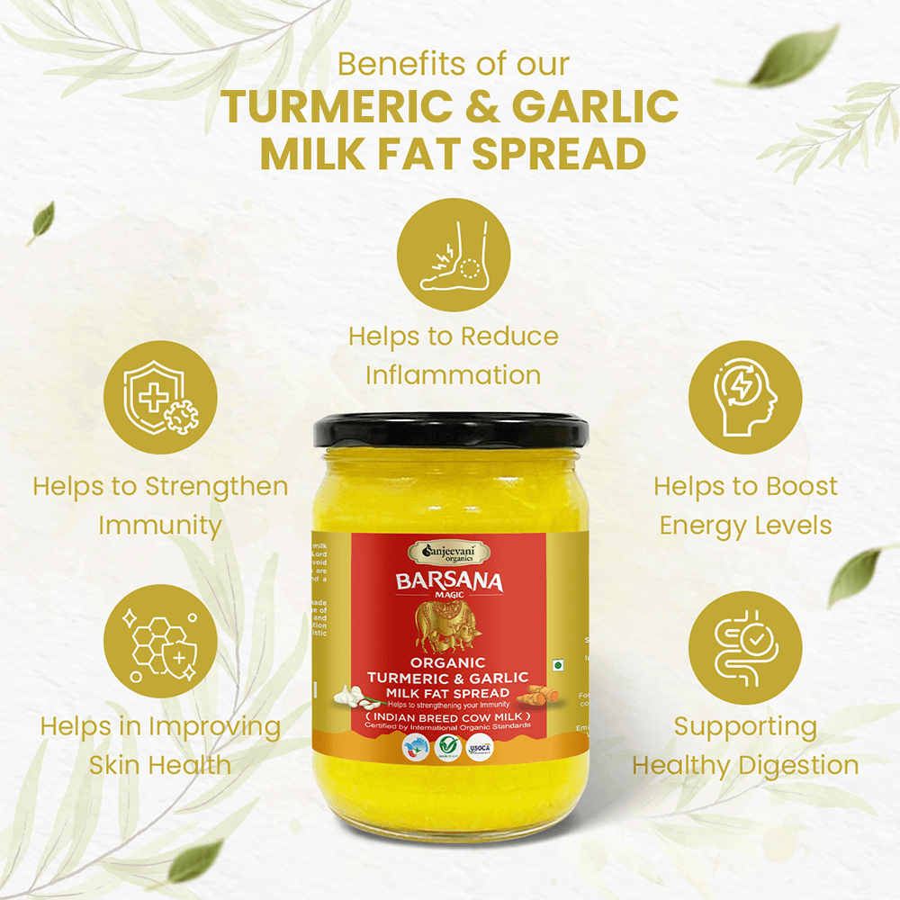 Organic Turmeric & Garlic Milk Fat Spread (500ml)