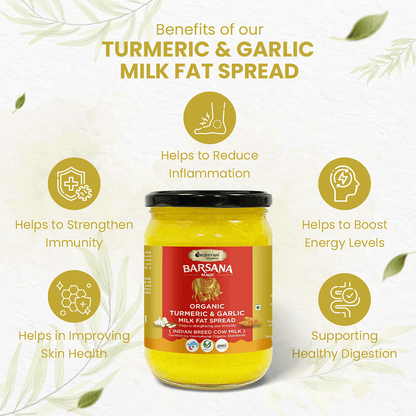 Organic Turmeric & Garlic Milk Fat Spread (500ml)