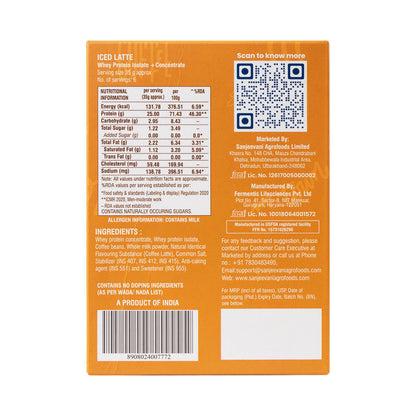 Barsana Magic and Back of a product packaging with nutritional information, ingredients list, QR code, and branding details on an orange background.