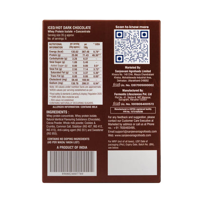 Barsana Magic and Back of a protein bar packaging with nutritional information, ingredients list, and QR code.