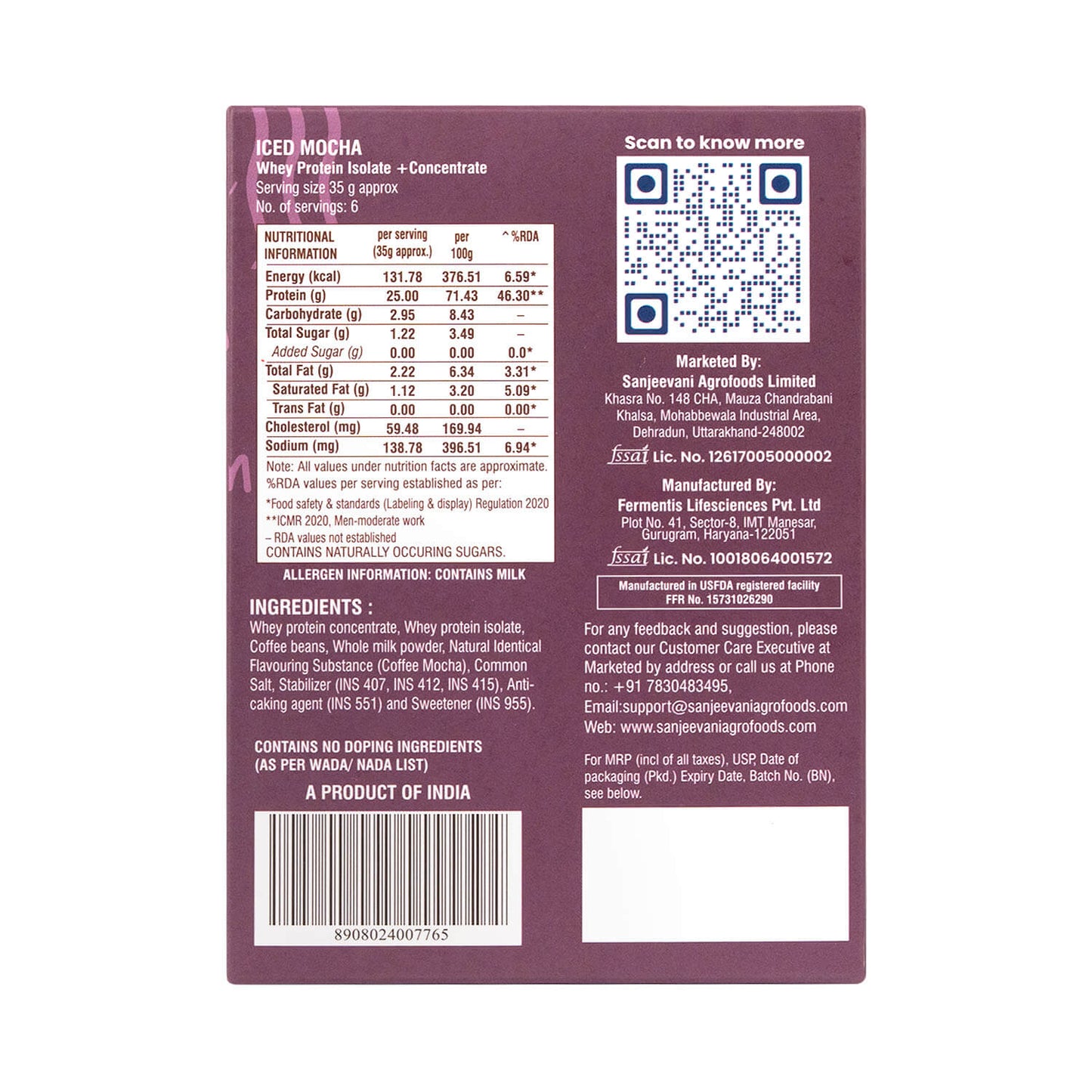 Barsana Magic and Back of a product packaging with text, QR code, and barcode on a white background