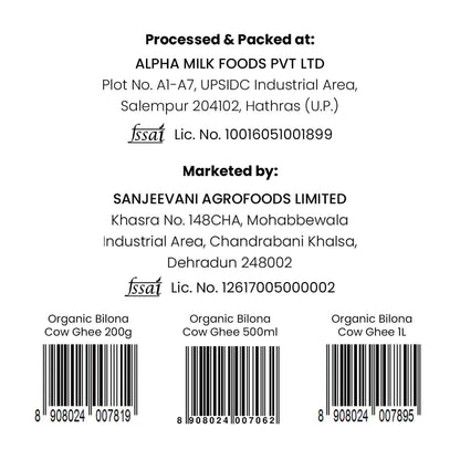 Barsana Magic and Back label of a milk product with branding and contact information on a white background
