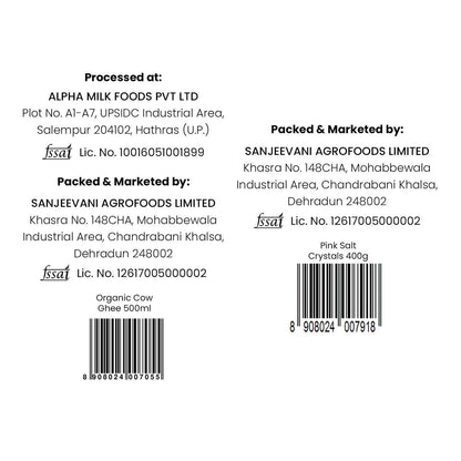 Barsana Magic and Back label of a product with processing and packaging details on a white background