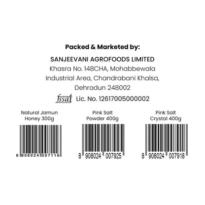 Barsana Magic and Product label with Sanjeevani Agrofoods Limited information and barcodes on a white background