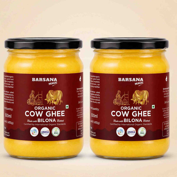 Organic Bilona Cow Ghee 500mlx2 | Free Surprise Gift