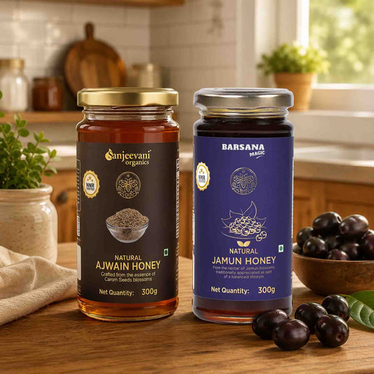 Natural Jamun Honey and  Natural Ajwain Honey (Pack of 2)