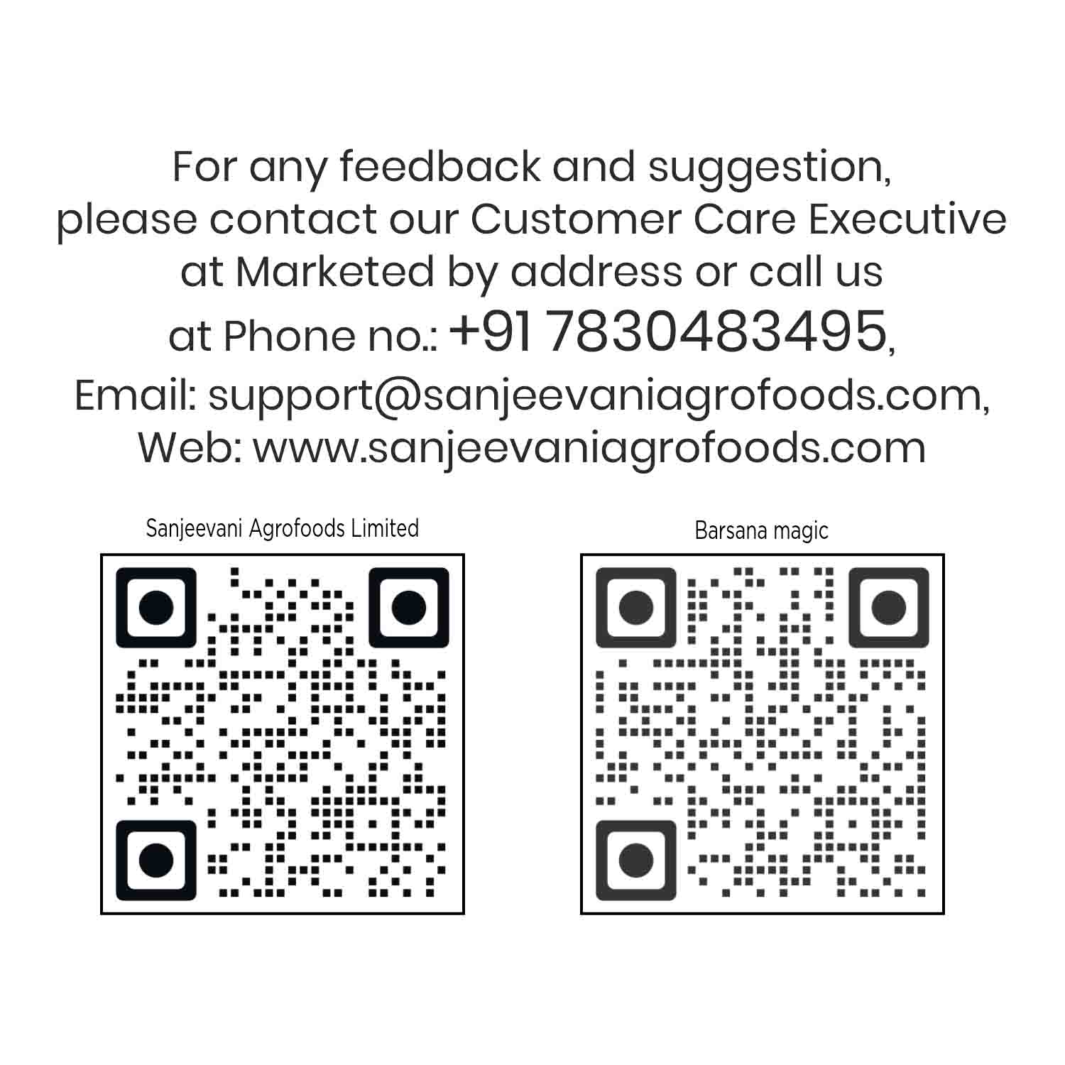 Barsana Magic and Sanjeevani Agrofoods Limited company barcode