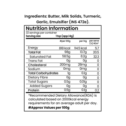 Organic Turmeric & Garlic Milk Fat Spread (500ml)