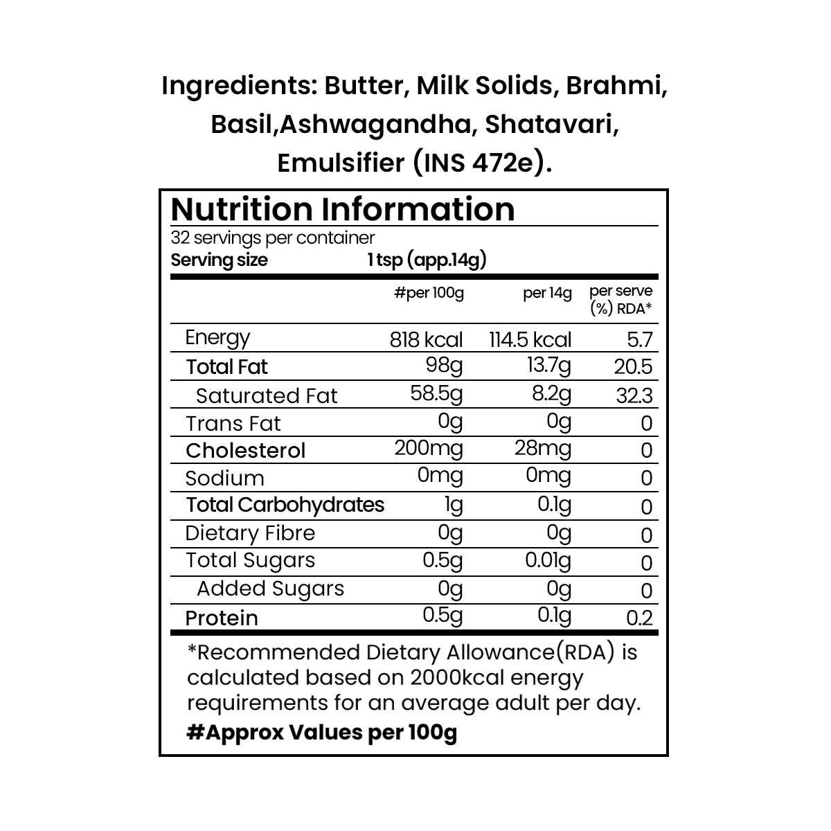 Organic Herbal Milk Fat Spread - 500ml