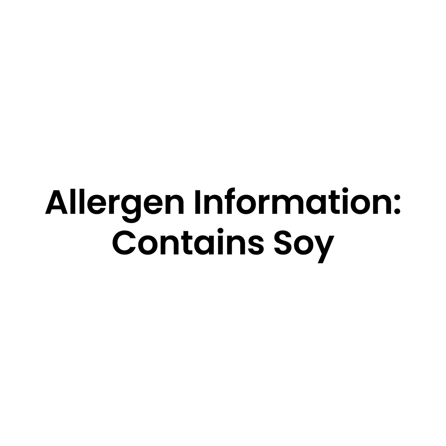 Barsana Magic and Allergen information label indicating the presence of soy on a white background