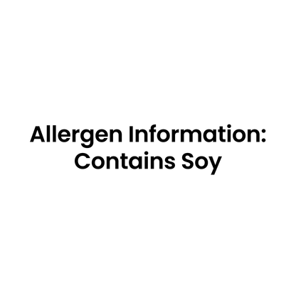 Barsana Magic and Allergen information label indicating the presence of soy on a white background